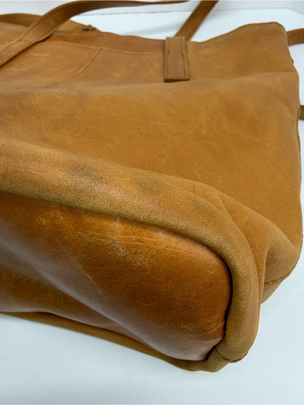 ABLE Alem Cognac Tan Leather Utility Tote Bag - Picture 13 of 13